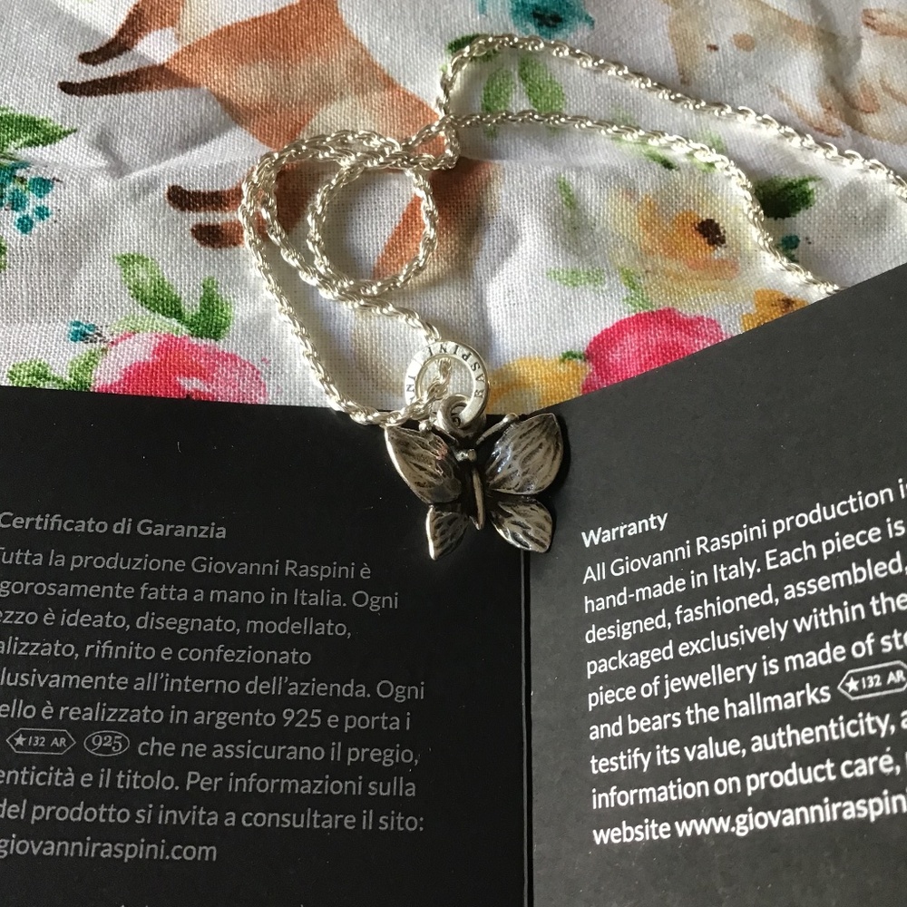 Giovanni Raspini Sterling Silver Butterfly Necklace